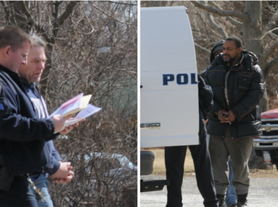 William LaGarenne, left, and Freddie Parker, right, remained in custody as they left East Hampton Town Justice Court with police officers on Thursday. William LaGarenne, left, and Freddie Parker, right, remained in custody as they left East Hampton Town Justice Court with police officers on Thursday.