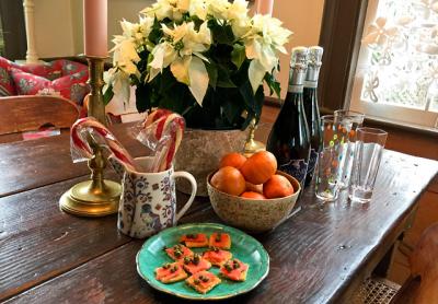 Christmas breakfast becomes Christmas brunch with cocktails like Bloody Marys and mimosas or flutes of sparkling wine. Christmas breakfast becomes Christmas brunch with cocktails like Bloody Marys and mimosas or flutes of sparkling wine.