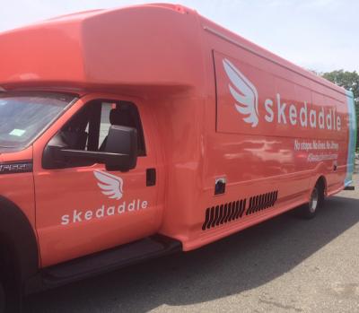 One new ride service on the scene is Skedaddle, a crowdsource app that allows users to create their own mass transit routes without being charged until everyone has paid. Skedaddle will offer free service this Saturday and Sunday to anyone who downloads its app. One new ride service on the scene is Skedaddle, a crowdsource app that allows users to create their own mass transit routes without being charged until everyone has paid. Skedaddle will offer free service this Saturday and Sunday to anyone who downloads its app.