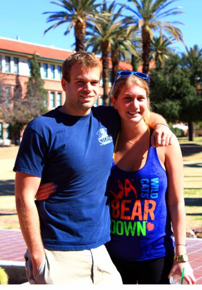 Chris Scott, seen here with his sister, Charlotte Scott, was paralyzed from the neck down in a skydiving accident last month. His friends are raising money for his long-term care.