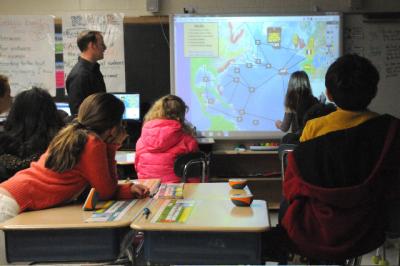 At the John M. Marshall Elementary School, a group of fourth graders recently participated in a social studies lesson using egg-shaped devices called ActiVote, tools that help teachers chart student progress.