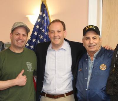 Representative Lee Zeldin, with Donato Panico, left, a Smithtown deli owner who was Mr. Zeldin's guest at the State of the Union speech in Washington on Tuesday. Mr. Zeldin was aboard a chartered train that crashed in Virginia yesterday but was not hurt. Representative Lee Zeldin, with Donato Panico, left, a Smithtown deli owner who was Mr. Zeldin's guest at the State of the Union speech in Washington on Tuesday. Mr. Zeldin was aboard a chartered train that crashed in Virginia yesterday but was not hurt.