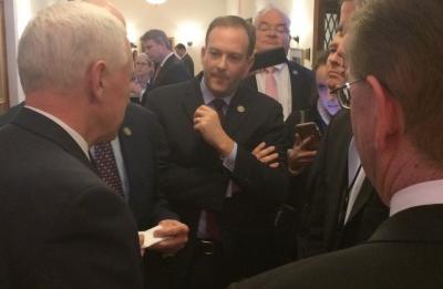 Representative Lee Zeldin meeting Vice President Mike Pence in Washington earlier this year Representative Lee Zeldin meeting Vice President Mike Pence in Washington earlier this year