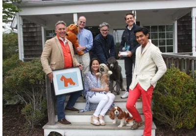 The designers of this year’s Animal Rescue Fund of the Hamptons showhouse posed with dogs and items from their rooms on the stairs of ARF’s Thrift and Treasure Shop in Sagaponack on Friday, above. Charlie, Jack Deamer’s poodle, below, presided over her master’s Toile Hall space, still in progress. The designers of this year’s Animal Rescue Fund of the Hamptons showhouse posed with dogs and items from their rooms on the stairs of ARF’s Thrift and Treasure Shop in Sagaponack on Friday, above. Charlie, Jack Deamer’s poodle, below, presided over her master’s Toile Hall space, still in progress.