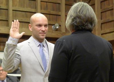 David Lys was sworn in for a one-year term on the East Hampton Town Board on Thursday. David Lys was sworn in for a one-year term on the East Hampton Town Board on Thursday.
