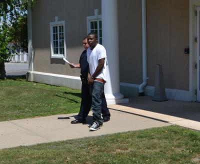 Paul Freckleton, who lead police on a chase on Friday that ended with a Taser, was led out of East Hampton Town Justice Court on Saturday. Paul Freckleton, who lead police on a chase on Friday that ended with a Taser, was led out of East Hampton Town Justice Court on Saturday.