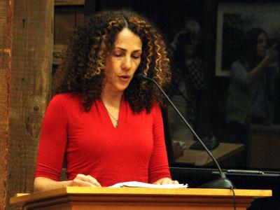 Minerva Perez of Organizacion Latino Americana asked the East Hampton Town Board on Thursday to maintain separation between local police and federal immigration enforcement efforts. Minerva Perez of Organizacion Latino Americana asked the East Hampton Town Board on Thursday to maintain separation between local police and federal immigration enforcement efforts.