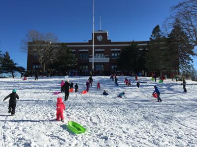 After a blizzard in January gave them a snow day, kids took to the hill at Pierson to sled.