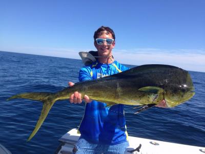 Nick Zuccotti with a Bull Mahi caught in August near the Ranger wreck on his father’s boat “Shearwater” out of Springs. Nick Zuccotti with a Bull Mahi caught in August near the Ranger wreck on his father’s boat “Shearwater” out of Springs.