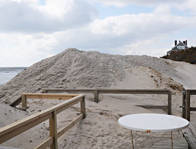 The idea of using sand from deposits in Georgica Pond, Northwest Harbor, Accabonac Harbor, and Napeague Harbor to rebuild the beach in the downtown Montauk was raised during a meeting of the town’s coastal erosion committee last week.