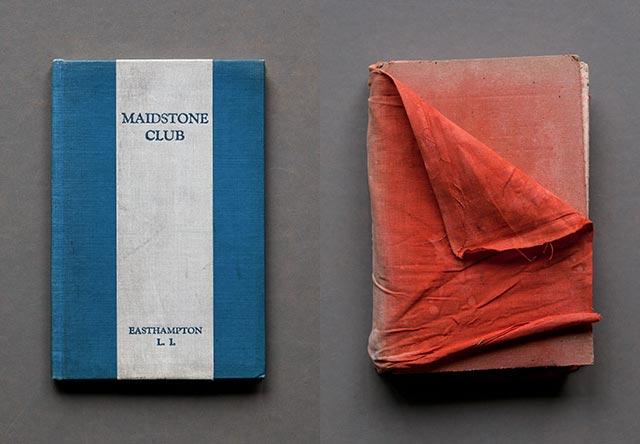 “Maidstone Club‚” left, and “Red Cloth Cover,” from the “Reading Grey Gardens” series by Mary Ellen Bartley