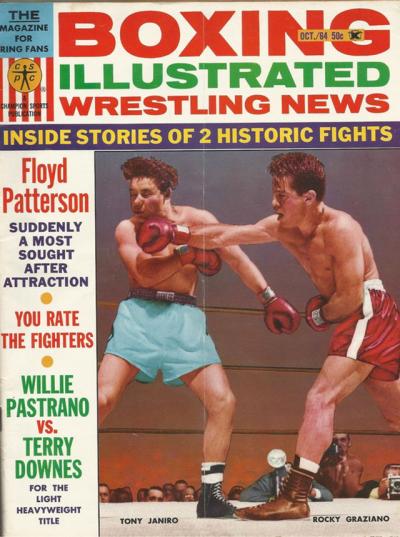 The story behind Rocky Graziano’s right cross to Tony Janiro’s jaw from one of their bouts in the early 1950s highlighted the October 1964 issue of Boxing Illustrated/Wrestling News magazine. The story behind Rocky Graziano’s right cross to Tony Janiro’s jaw from one of their bouts in the early 1950s highlighted the October 1964 issue of Boxing Illustrated/Wrestling News magazine.