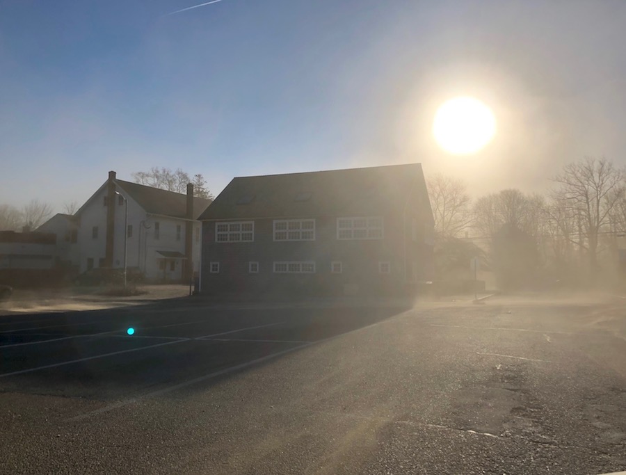 Dust filled the air behind Amagansett's Main Street on Friday.