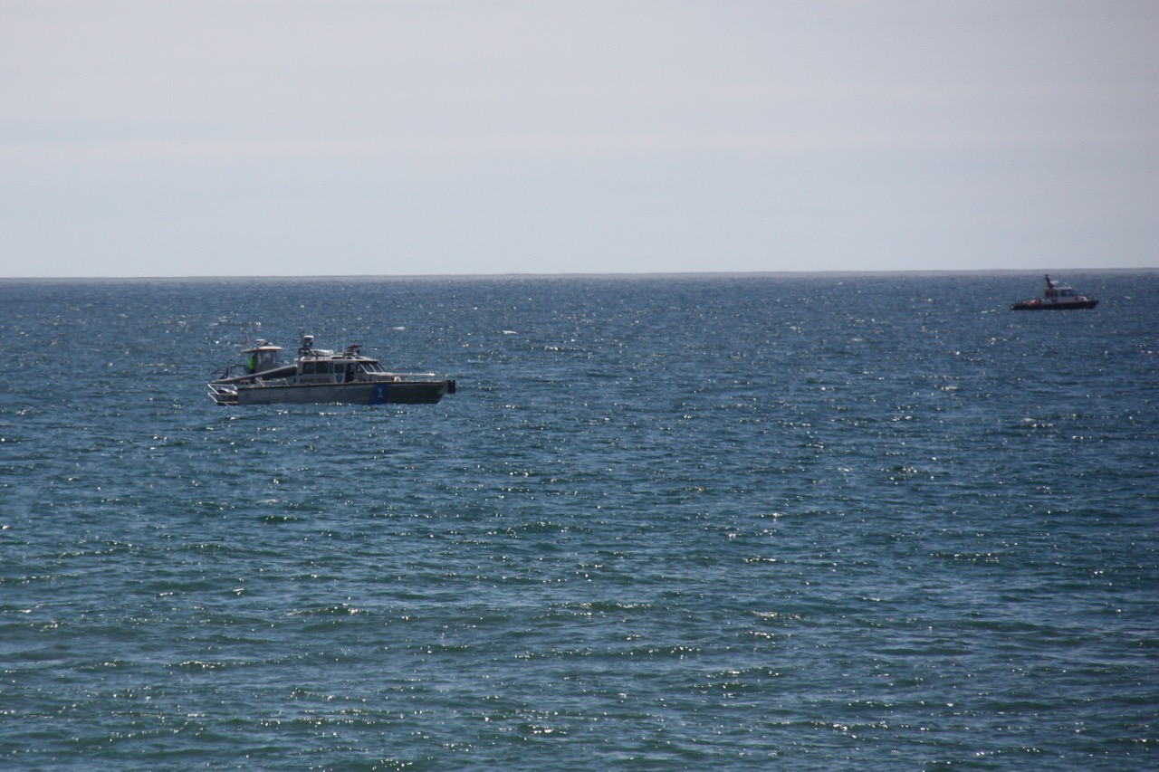 Police searched the area off Atlantic Avenue Beach in Amagansett on Friday.