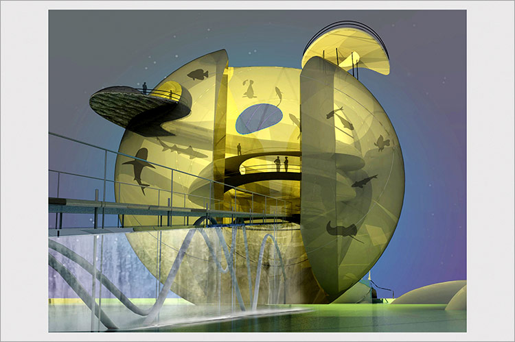 Conceptual Architecture 近代建築の水彩画 Conceptual Architecture