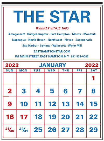 East Hampton Star 2021 Calendar $19.95