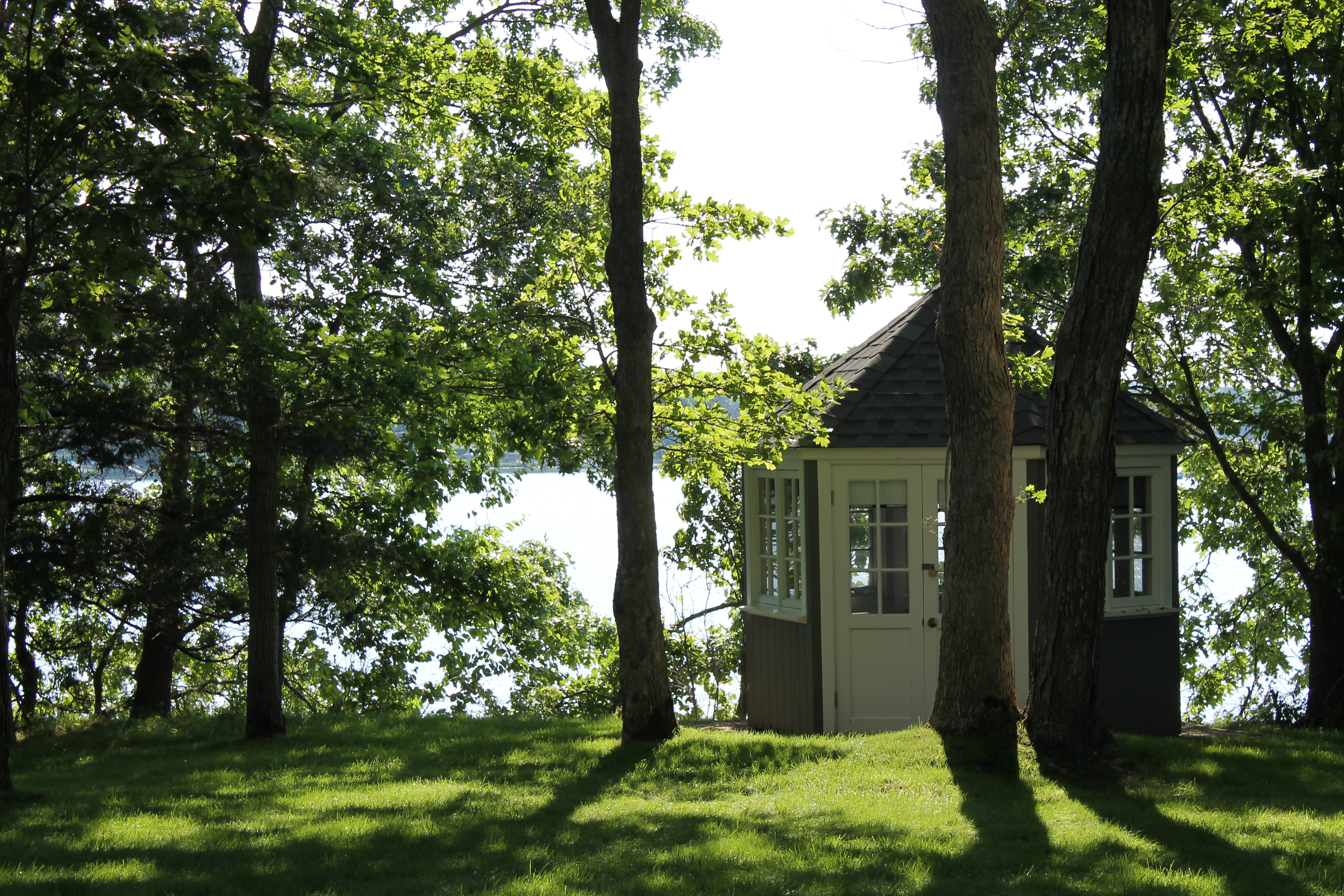 In a shaded spot overlooking Morris Cove and Upper Sag Harbor Cove, a tiny studio called “Joyous Garde” — a reference to Lancelot’s castle — was where Steinbeck did his writing. / Christine Sampson