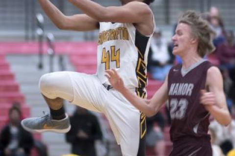 Bridgehampton’s J.P. Harding, one of Suffolk’s top scorers this year, seen in action in a Class D state regional semifinal win a year ago.