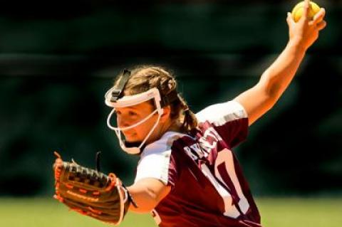 Katie Kuneth pitched as the East Hampton Little League 10-11-year-old softball team trounced Westhampton here Saturday.