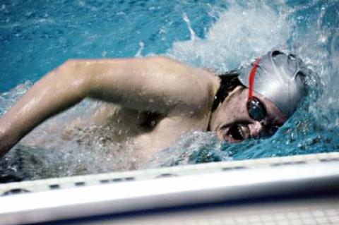 Andrew Winthrop, one of the team’s captains, recorded a personal best time in the 200 freestyle at West Islip.