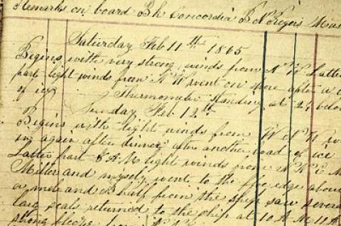 William King’s log of the whaling barque Concordia will be read tomorrow night in the first installment of the East Hampton Historical Society’s winter lecture series at Clinton Academy.