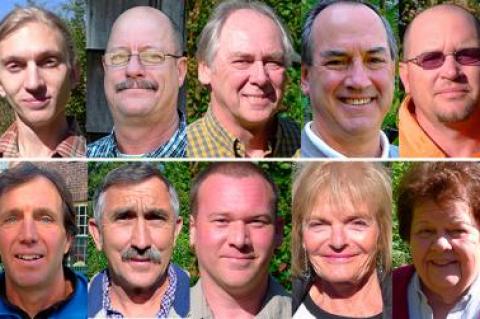 Top row, from left: Tyler Armstrong, Joe Bloecker, Francis Bock, Zachary Cohen, Joshua Davidson. Bottom row: Rick Drew, Jim Grimes, Steven Lynch Jr., Rona Klopman, Pat Mansir Top row, from left: Tyler Armstrong, Joe Bloecker, Francis Bock, Zachary Cohen, Joshua Davidson. Bottom row: Rick Drew, Jim Grimes, Steven Lynch Jr., Rona Klopman, Pat Mansir