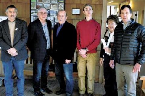 East Hampton Town Trustees who were sworn in on Tuesday included, from left, Jim Grimes, Francis Bock, Bill Taylor, Tyler Armstrong, Pat Mansir, and Rick Drew. Trustee meetings will now be held in Town Hall twice monthly.