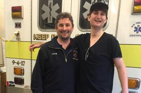 David Baumrind, a paramedic with the Springs Fire Department, said a surprise meeting with Camaron Cassidy, right, “was just about the best experience I’ve had in my E.M.S. career.”