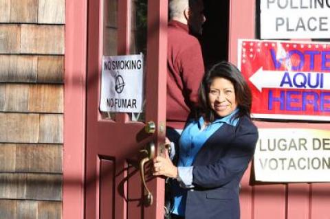 Nancy Nano of Noyac, who became a United States citizen in May, voted in her first U.S. presidential election on Tuesday.