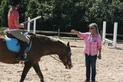 Mercedes Mann has been teaching at the Topping Riding Club in Sagaponack for about 40 years.