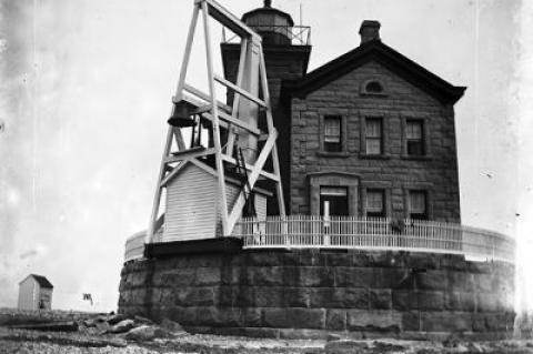 An undated glass-plate image of the lighthouse at Cedar Point shows how it looked when it was operational. An undated glass-plate image of the lighthouse at Cedar Point shows how it looked when it was operational.