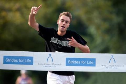 Malachi Price, 22, a recent Dartmouth graduate who summers in Southampton, and below, Tara Farrell, 38, of East Quogue, were the winners of Sunday’s 3-miler, in 17:31 and 18:43.