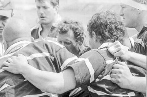 The camaraderie inspired by rugby is said to be exceptional. That’s Frank Bistrian at the upper right and, at right, Chris Carney, each of whom played the sport internationally.