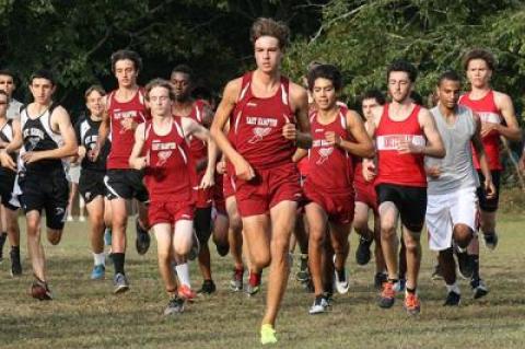 Ryan Fowkes, the eventual winner, was in the van as the boys cross-country race at Cedar Point Park on Sept. 12 began.