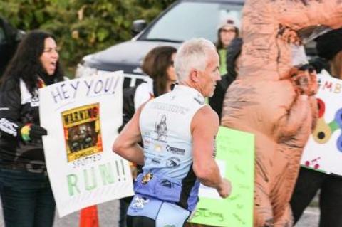 Mike Bahel, above, was one of those who competed in the Half-Ironman race, one of three duathlons that EventPower put on in Montauk Sunday.