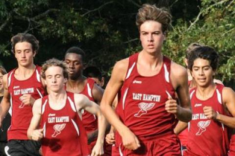 Ryan Fowkes, in the lead at the start of a cross-country meet at Cedar Point Park earlier this fall, and his teammates want to advance to the state championships that are to be held in the Rochester area on Nov. 11.