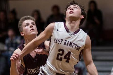 Jack Reese, East Hampton’s point guard, had 13 points, 7 steals, 4 rebounds,  and 2 assists in the second half of the Kings Park game.
