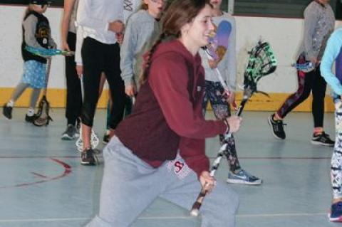 Elizabeth Bistrian, who hopes to play field hockey in college, is, with her cousin, Lina Bistrian, overseeing girls lacrosse clinics at the Sportime Arena Saturday mornings through Feb. 17.