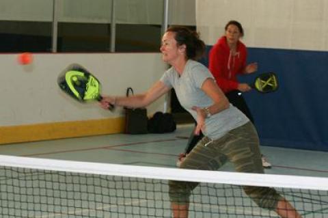 Hana Sromova, foreground, who played 15 years on the women’s professional tennis tour, teamed with Judy D’Mello, a Star reporter, during recent Saturday pickleball pickup games at the Sportime Arena in Amagansett.