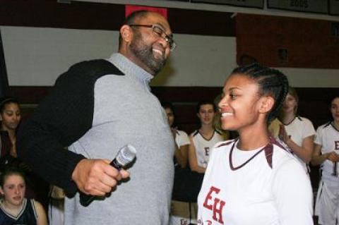 Howard Wood recently saw his all-Skyline Conference second team protégée, Kaelyn Ward, a Farmingdale State senior now, capture a career-high 24 rebounds (while scoring 17 points) in a first-round conference tournament win over St. Joseph’s-Brooklyn. She led the team in field goal percentage, steals, and blocks this season.