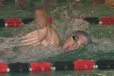 Ethan McCormac was East Hampton High’s sole representative in the state meet held last weekend at the Nassau County Aquatics Center.