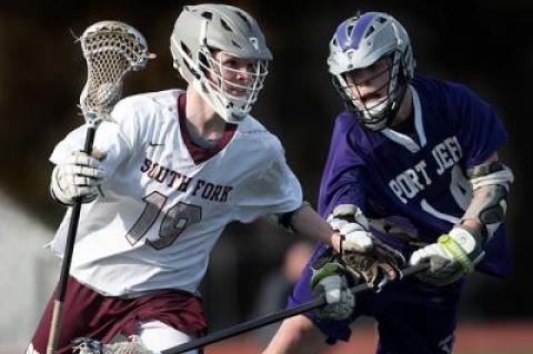 Cole Shaw, who was to finish with three goals and one assist, was one of three Bonackers (the others being Logan Gurney and Brian Damm) who produced for the Islanders versus Port Jefferson here Friday.