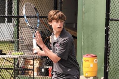 Luke Louchheim, East Hampton’s third singles player, a cool-headed eighth grader who was unseeded, upset the division tourney’s fourth seed before losing a three-setter to the fifth.