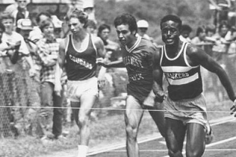 “He was a winner,” Mike Burns said of Justin Winter, at right, who excelled in track and football when he was a student at East Hampton High.
