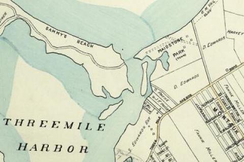 Once known as Franklin Farm, Maidstone Park, already called that in a 1916 Suffolk atlas, above, was a gift to the people of East Hampton from the Gallatin family.