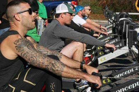 Neil Falkenhan’s 5,000-meter row time was said to have been 18 seconds off the world record in his age group.