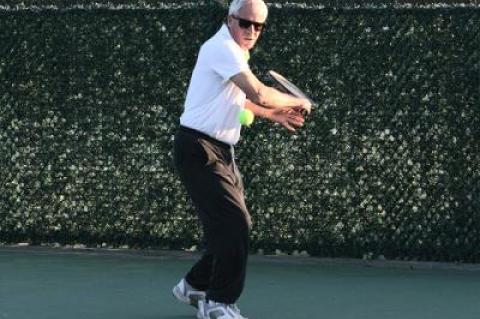 One of Frank Ackley’s goals is to put more kick into his kick serve.