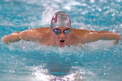Joey Badilla, a Pierson freshman, was named East Hampton’s swimmer of the meet at the leagues in Hauppauge.