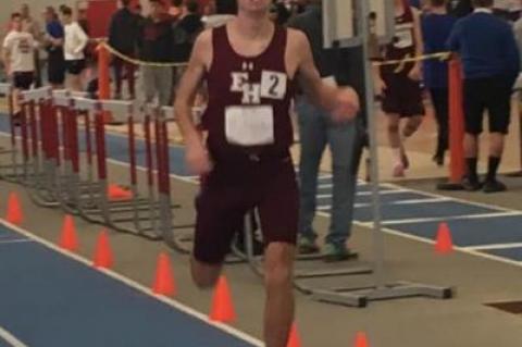 Ryan Fowkes, the Bonackers' state qualifier in the 1,000, seen winning the smalls school race at that distance on Feb. 3 in Brentwood.