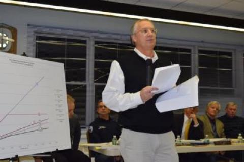 Rich Warren of Inter-Science Research Associates spoke on Jan. 27 about proposed Sag Harbor zoning code revisions and the data that was considered before new floor area ratios were developed.